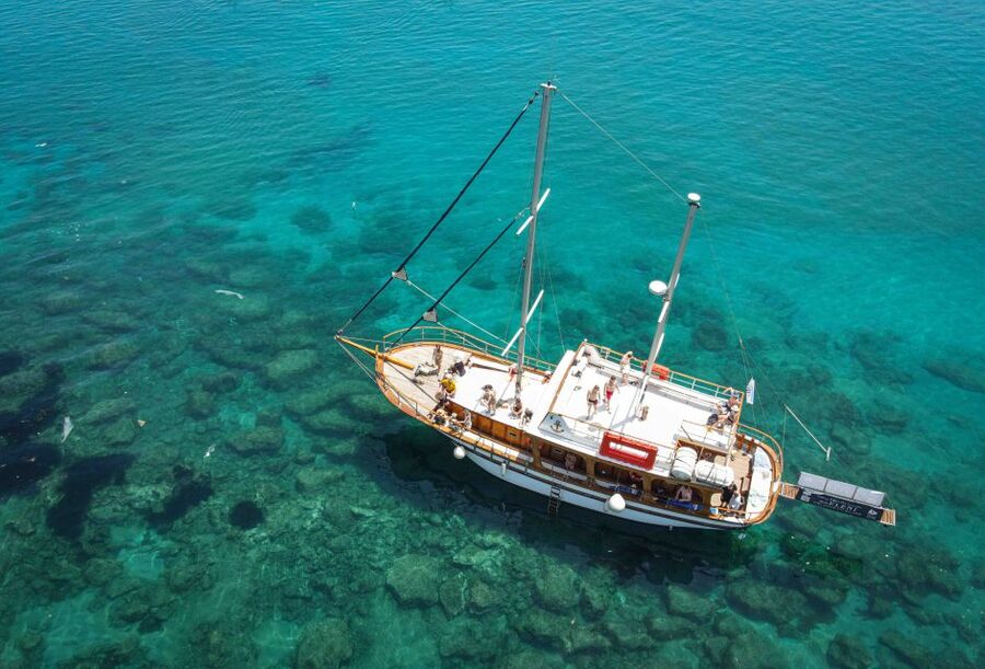 Hersonisos: Boat Cruise with Swim Stops and Lunch - The longer stop near Stalis