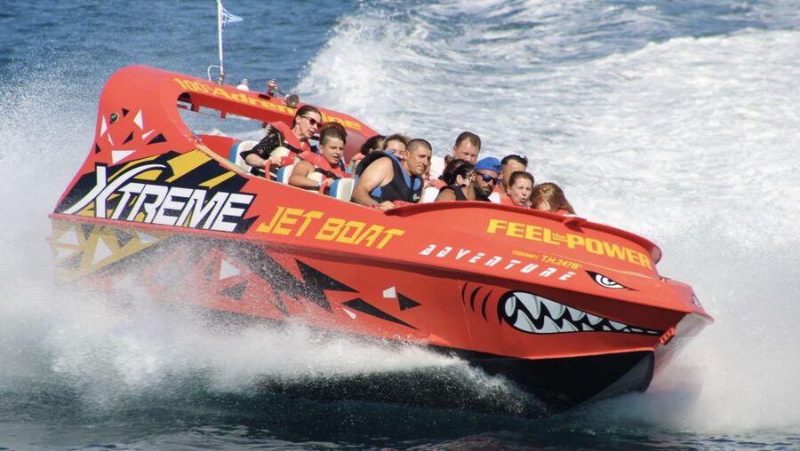 Hersonissos: Jet Boat Tour with Snorkeling - Leaving Hersonissos Port at full speed