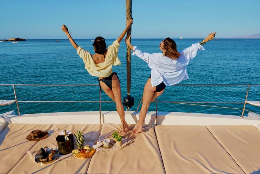 Hersonissos: Sunset Catamaran Cruise with Snacks and Drinks - Transfers and the wider Hersonissos area