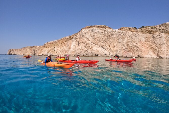 Kayaking Tour to the secrets of Milos - Gerakas Beach, volcanic rock, and hot springs