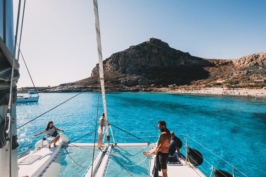 Kissamos: Balos & Gramvousa Luxury Catamaran Sailing Cruise - From Kissamos Port to the open sea