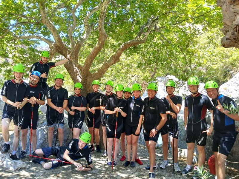 Kourtaliotiko Gorge: Guided River Adventure Trek with Lunch - Gardens, olive trees, and the return to The Banana Garden
