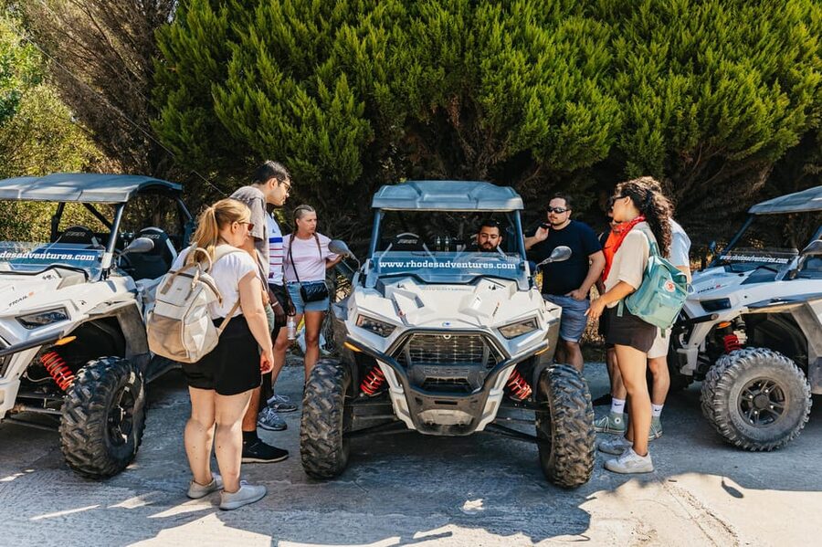 Kremasti: Rhodes 4x4 Buggy Off-Road Tour - A local farm stop with honey and souma