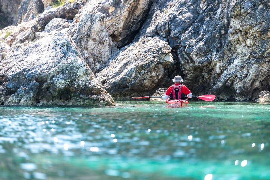 Lefkada: Blue Cave Kayak Tour with a Taste of Greece - The beach stop and Greek picnic