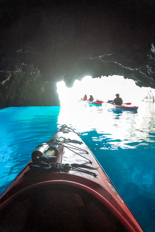 Lefkada: Blue Cave Kayak Tour with a Taste of Greece - Guides, group size, and the feel of the outing