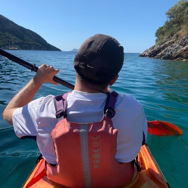 Lefkada: Hidden Blue Cave Kayak Trip with Lunch & Fruits - Quiet beaches and natural rock formations