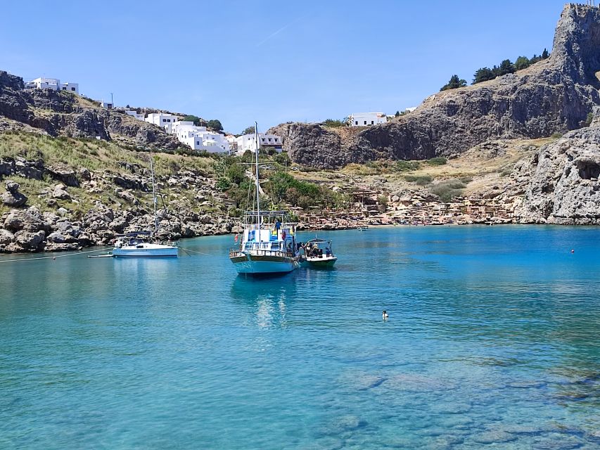 Lindos: Rhodes South-East Coast Cruise with Swim Stops - Seeing Lindos Acropolis from the water
