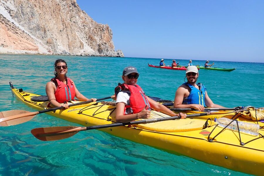 Milos: Guided Kayaking Trip with Snorkelling & Lunch - Safety, equipment, and physical demands