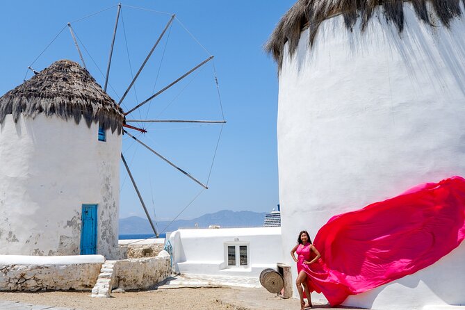 Mykonos Flying Dress Photoshoot - Weather, Cancellation, and Small Comforts