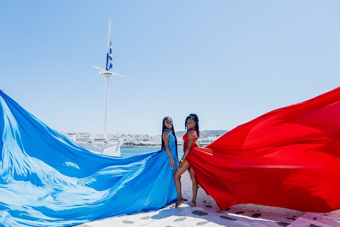 Mykonos: Flying Dress Photoshoot - Meeting beside the Mykonos windmills