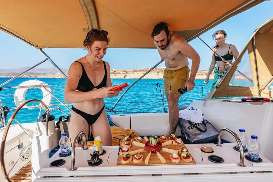 Naxos/ Paros: Sailing Cruise with Food and Drinks - Three swim stops along the coast