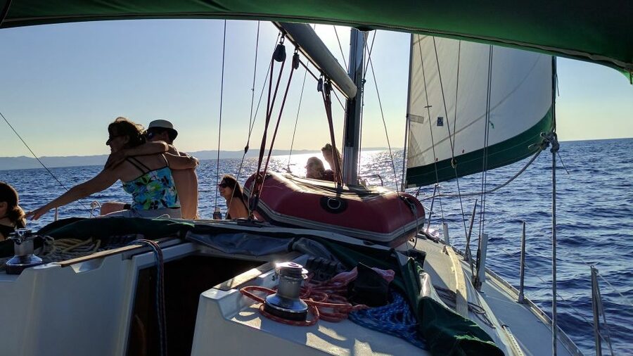 Neos Marmaras: Sunset West Sithonia Islets Sailboat Tour - The crew and the tone of the experience