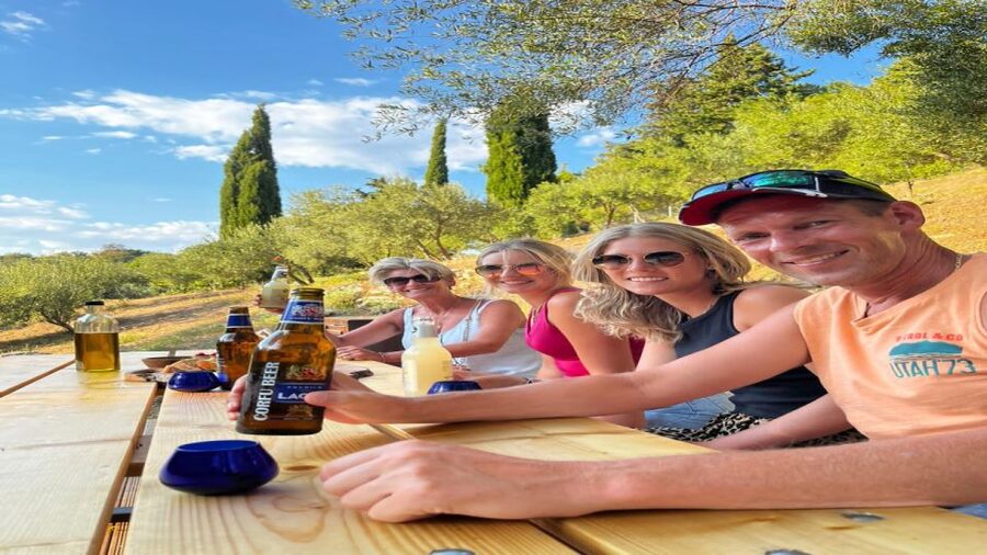 North Corfu: Olive Tour with Olive Oil Tasting and Mezze - Ending under the trees with Corfiot meze