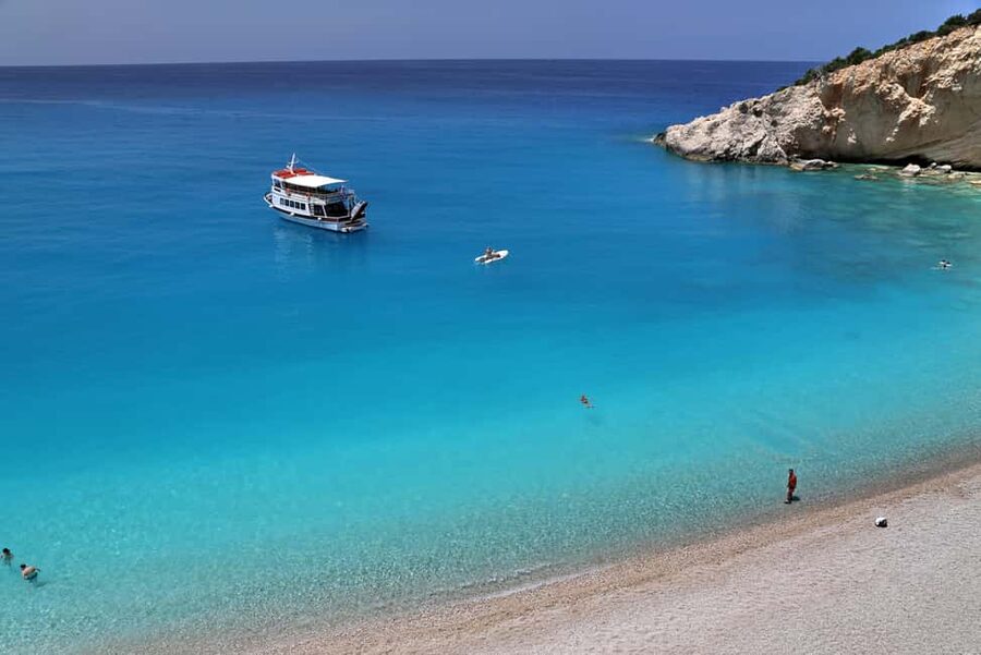 NYDRI: Cruise to Egremni, Porto Katsiki, Agiofili of Lefkada - Leaving Nydri through the Meganisi channel