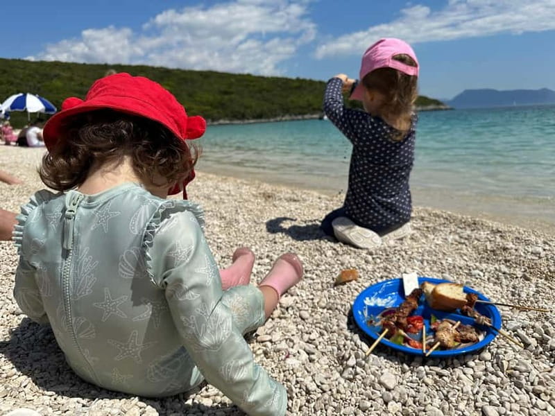 Nydri: Island Hopping Boat Cruise with Beach BBQ Lunch - Gerakas Beach and the beachside BBQ