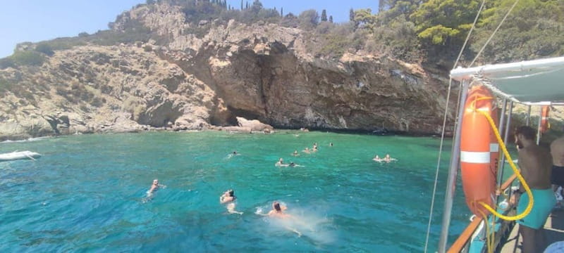 Porto Rafti: Athens East Attica Hidden Gems Cruise - Stop one: swimming in clear coastal water
