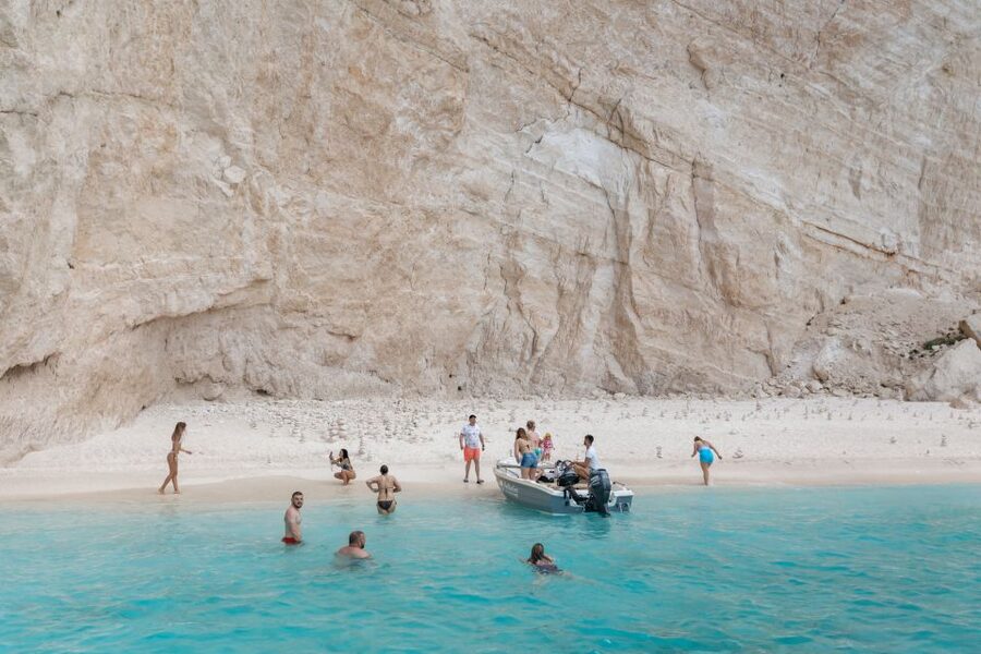 Porto Vromi: Navagio Shipwreck Beach & Blue Caves by Boat - Setting out from Porto Vromi Maries