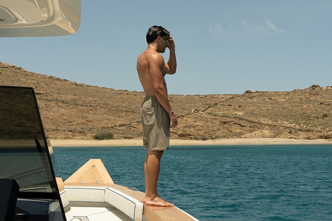 Private 5-Hour Cruise on Ultra Luxury Brand-New Yacht in Mykonos (Nevma) - Two hours at Elia, the best place to slow down