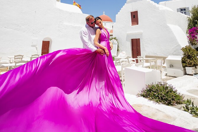 Private Flying Dress Photoshoot in Mikonos - Ruins, Aegean views, and the value of changing scenery