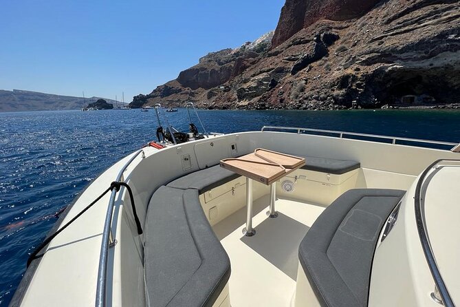 Private Full-Day Motor Yacht Cruise with Meal, Open Bar+Transfers - Oia from the sea and the afternoon sunset option