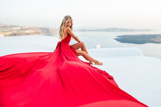 Professional Flying Dress Photoshoot In Santorini - Who will enjoy this most
