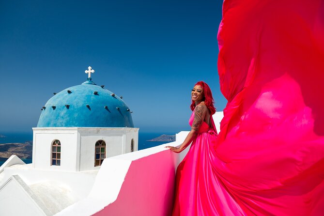 Professional Flying Dress Photoshoot In Santorini - Choosing your dress from XS to 5XL