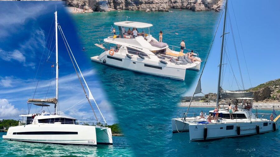 Rhodes: All-Inclusive Catamaran Cruise with Lunch and Drinks - Anthony Quinn Bay: the first swim