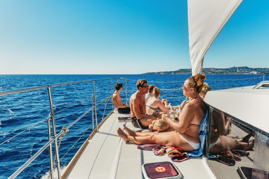 Rhodes: All-Inclusive Catamaran Cruise with Lunch and Drinks - Afandou Beach and caves on the power route
