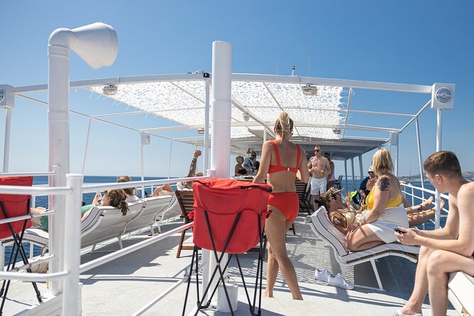 Rhodes Bay to Bay Swim Cruise-Greek Buffet w/wine included - Anthony Quinn Bay and snorkeling with small fish
