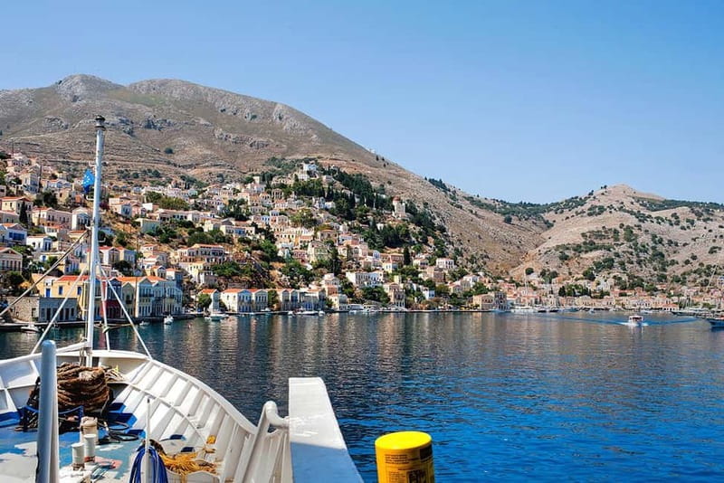 Rhodes: Boat trip to Symi island with swimming at St. George - Arriving in Symi’s picture-book harbor