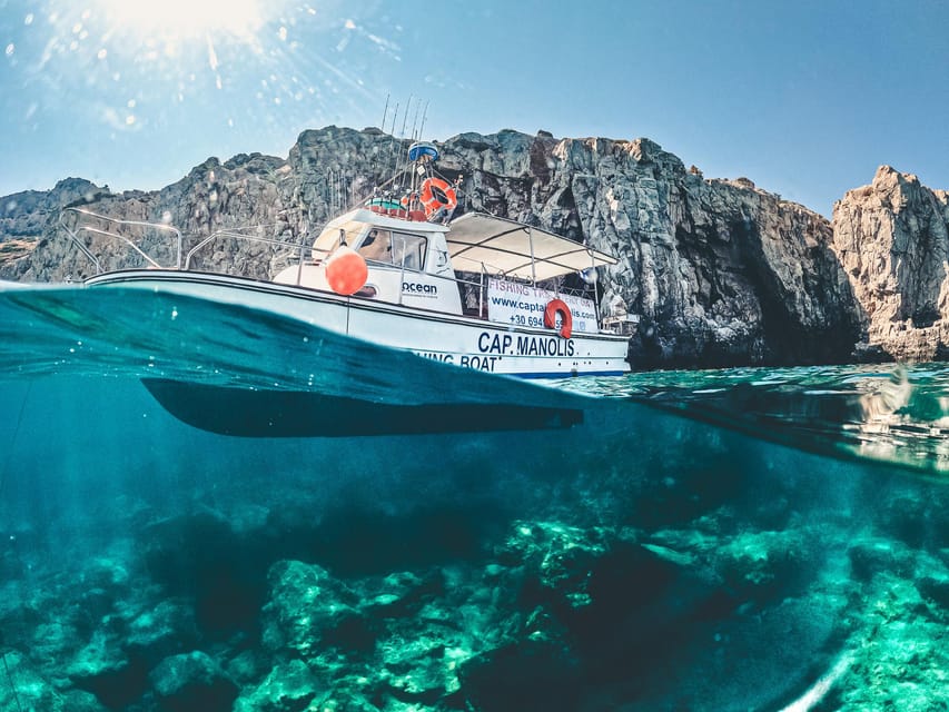 Rhodes: Captain Manolis Fishing Trip with BBQ and Swimming - Swimming and snorkeling near the beach