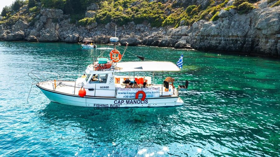 Rhodes: Captain Manolis Fishing Trip with BBQ and Swimming - What the 4.5-hour schedule feels like
