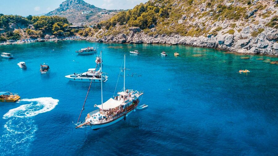 Rhodes: Cruise with 3 Stops, Lunch and Unlimited Drinks - Afandou Beach: the longest stop and lunch break