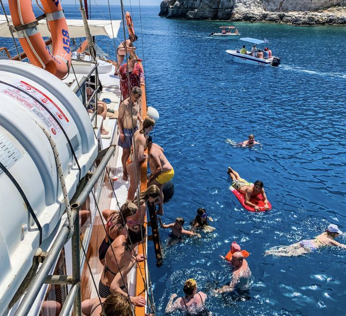 Rhodes: Cruise with 3 Stops, Lunch and Unlimited Drinks - Seating, shade, and the feel aboard