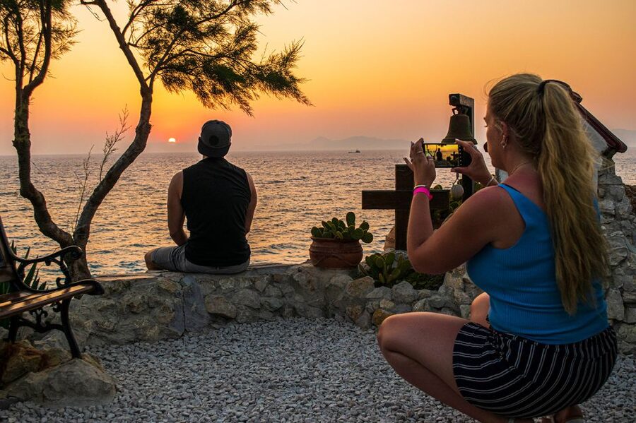 Rhodes: E-bike Highlights Sunset or Morning Photo Tour - The sunset finish at Elli Beach