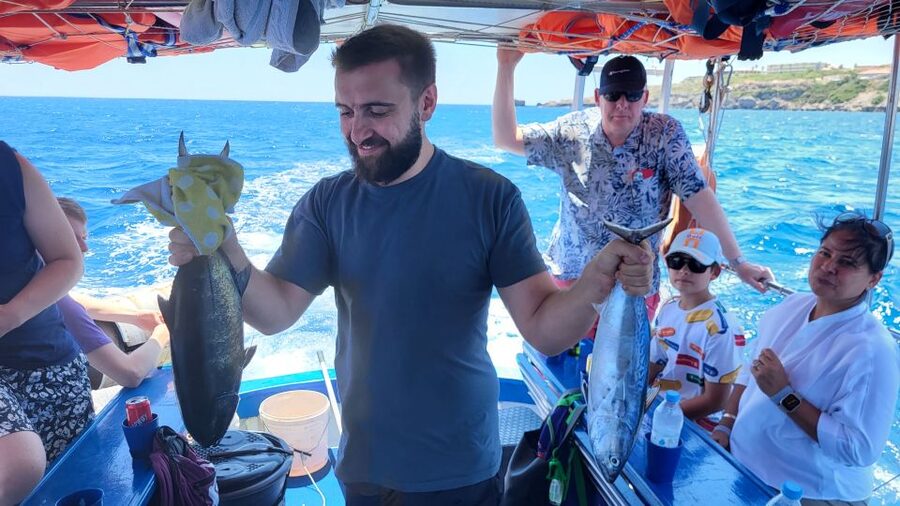 Rhodes: Fishing Trip, Snorkelling, BBQ, & Professional Guide - The onboard BBQ is a real part of the experience