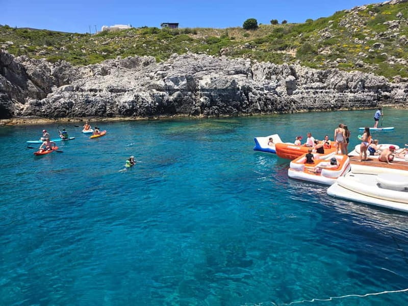 Rhodes: Gulet Trip with Food, Drinks, SUP, Kayak & Swimming - The first stretch of coast and Anthony Quinn Bay