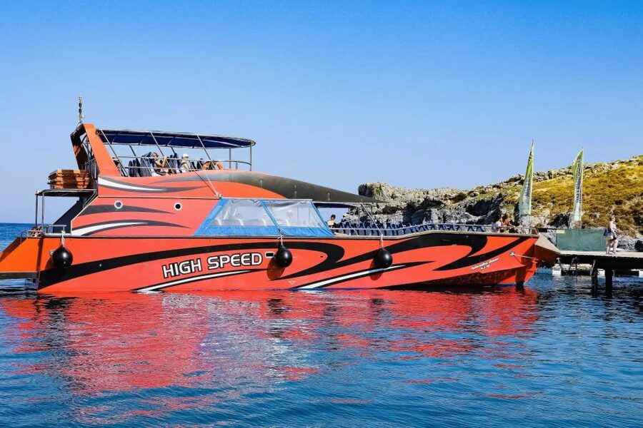Rhodes: High Speed Boat Trip to Lindos - The Thursday swim at Tsambika Bay