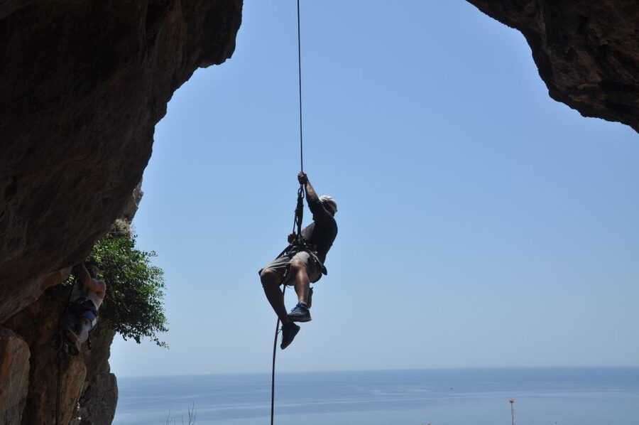 Rhodes: Ladiko Bay Rock Climbing and Rappelling Experience - The 20-minute hike to the cave