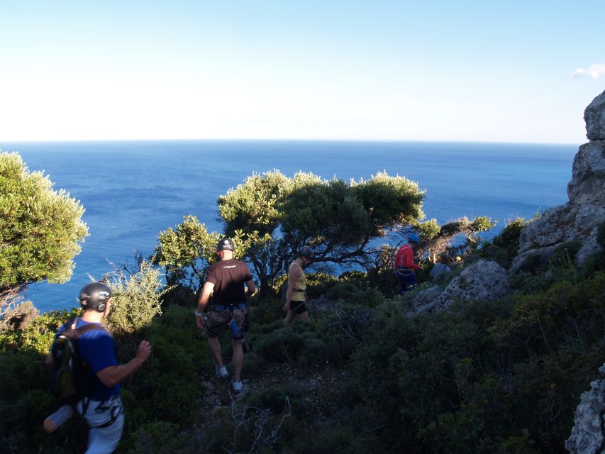 Rhodes: Ladiko Bay Rock Climbing and Rappelling Experience - Getting started at the climbing base