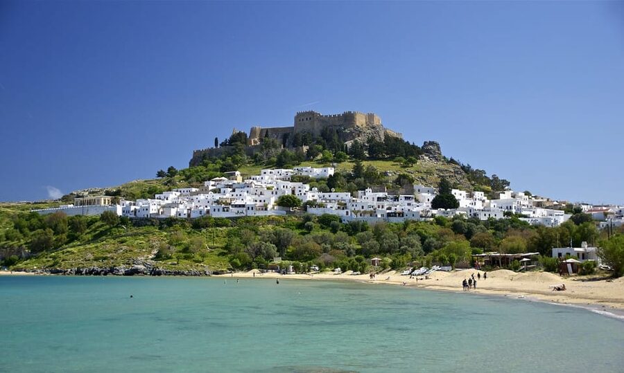 Rhodes: Lindos Cruise with 2 Swim Stops - Food, drinks, shade, and comfort onboard