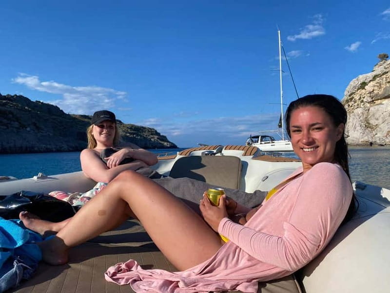 Rhodes: RIB Cruise with Drinks and 4 Swim Stops - Traganou’s gravel shore and rocky caverns