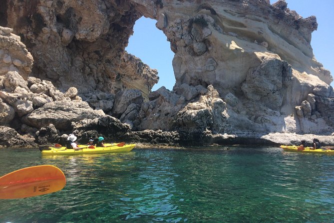 Rhodes Sea Kayaking Adventure small groups incl.Transfer & snack - A five-hour view of Rhodes from the sea