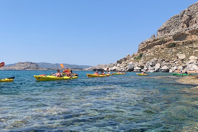 Rhodes Sea Kayaking Adventure small groups incl.Transfer & snack - Feraklos Castle and Charaki from the water