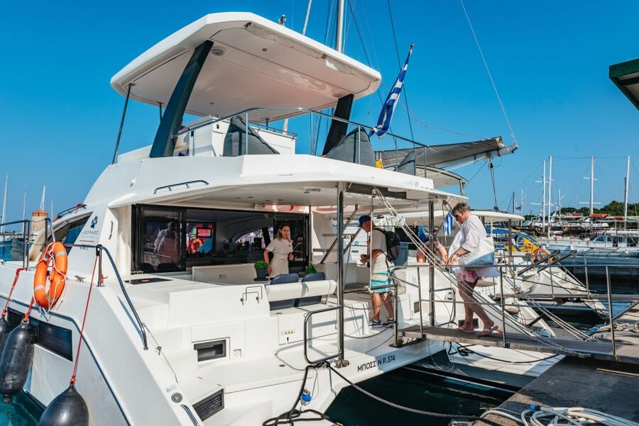 Rhodes: Sunset Catamaran Cruise with Dinner Buffet & Drinks - From Mandraki Harbor to open water
