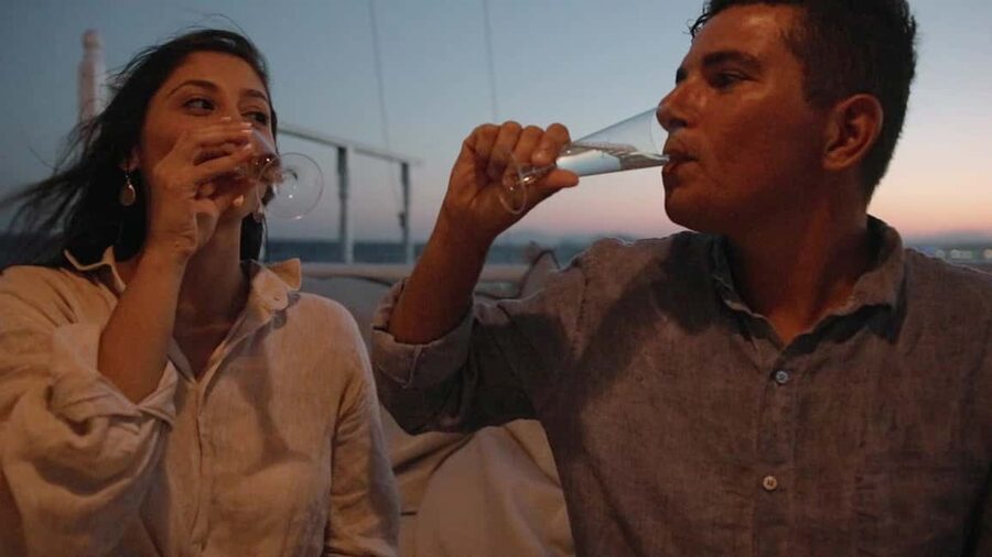 Rhodes: Sunset Cruise w/ Gourmet Buffet, Drinks & Live Music - Kalithea Springs and the late swim