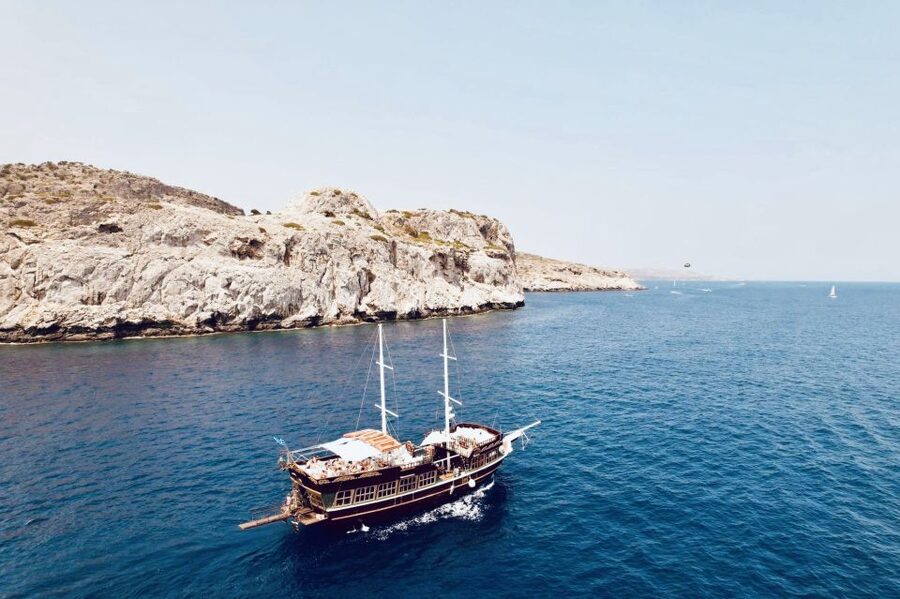 Rhodes: Sunset Cruise with Unlimited Aperol, Beer, and Wine - The Kallithea Springs swim stop