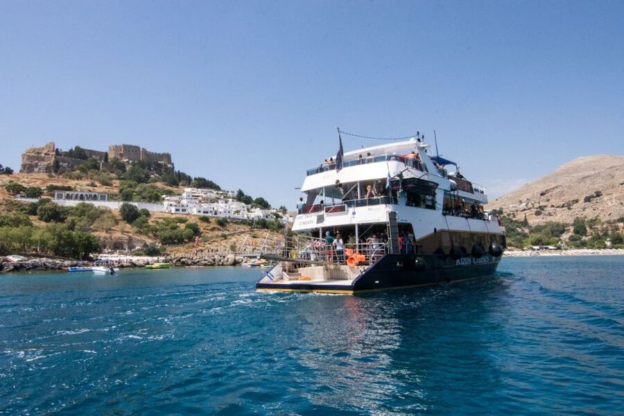 Rhodes Town: Boat Trip to Symi Island and St Marina Bay - Entering Symi Harbour is the visual highlight