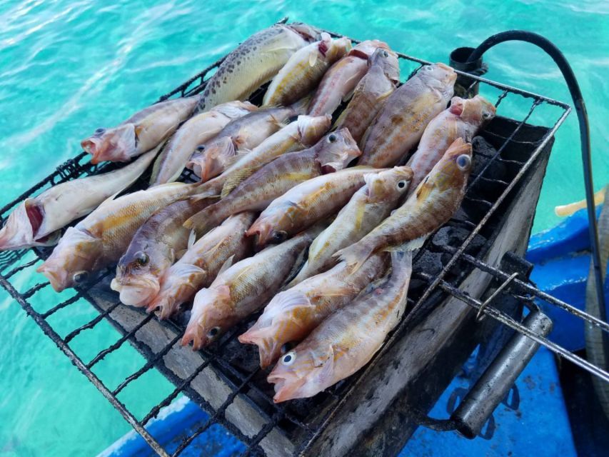 Rhodes Town: Fishing Boat Trip with Fish Meal and Swim Stops - The barbecue turns your catch into lunch