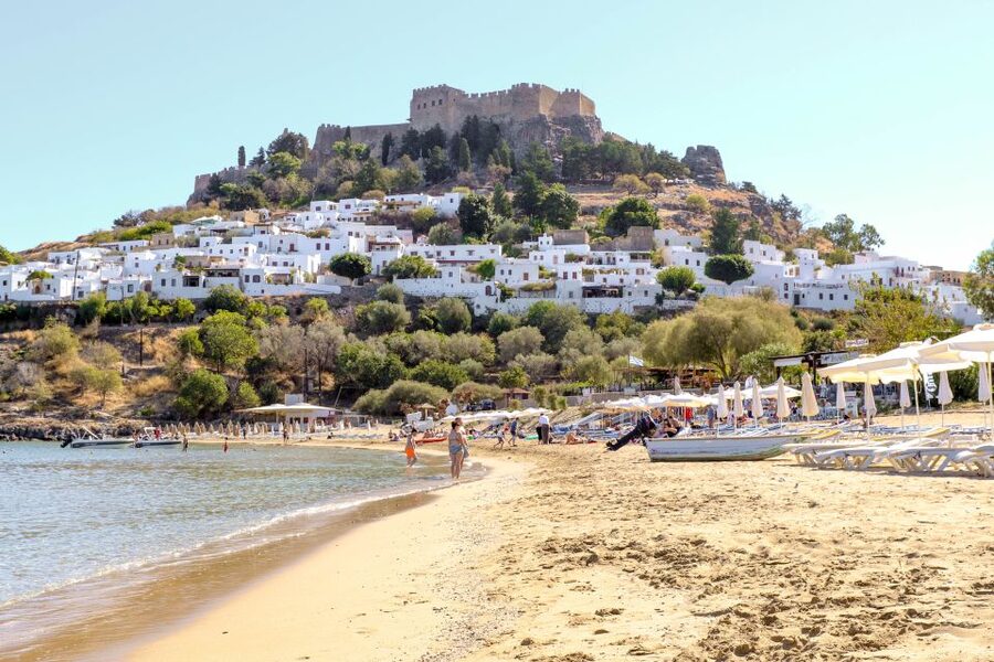 Rhodes Town: Scenic Cruise to Lindos with Swim Stops - Swimming at Anthony Quinn Bay
